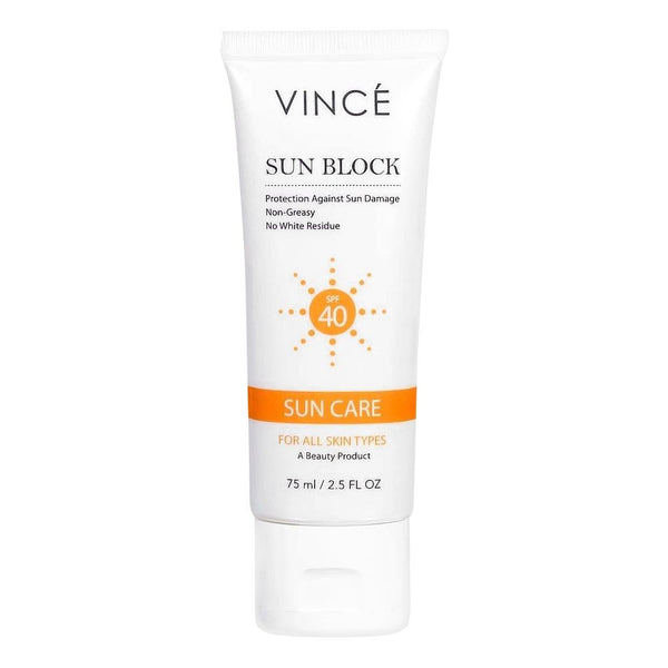 Vince Suncare Spf 40 Sun Block, All Skin Types, 75ml, Skin Treatments, Vince, Chase Value