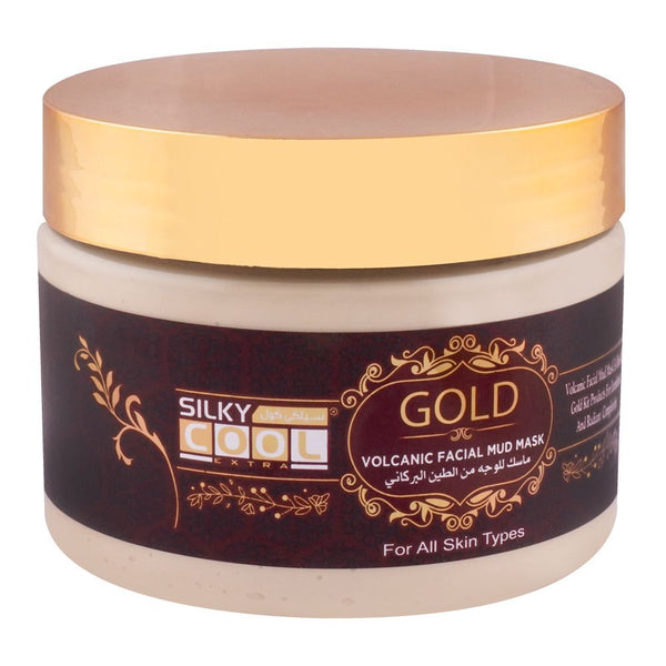 Silky Cool Gold Volcanic Facial Mud Mask, All Skin Types, 350ml, Facial Masks, Silky Cool, Chase Value