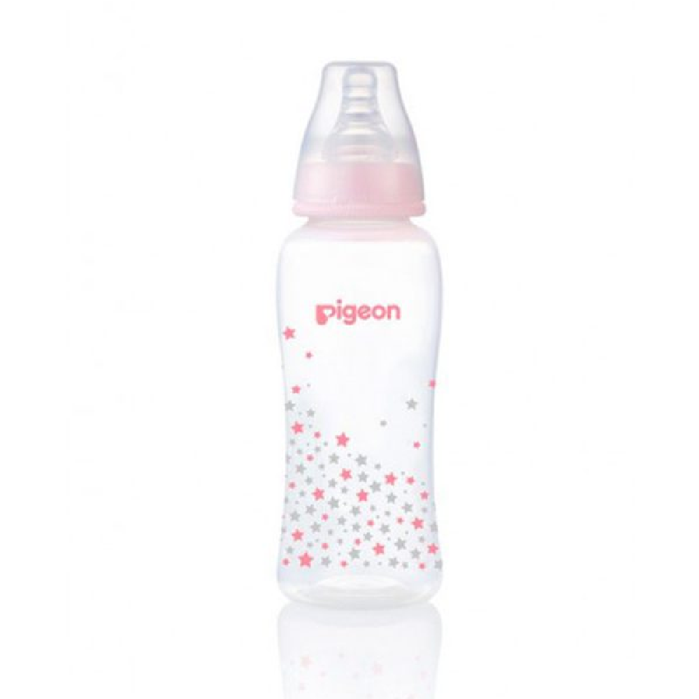 Pigeon Pp Stream Line Printed Bottle 250ML - Pink, Feeding Supplies, Pigeon, Chase Value