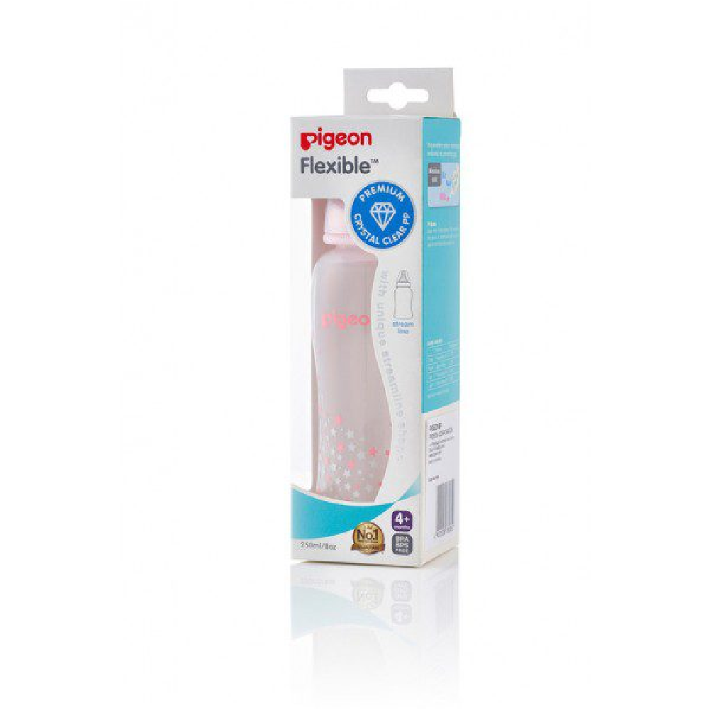 Pigeon Pp Stream Line Printed Bottle 250ML - Pink, Feeding Supplies, Pigeon, Chase Value