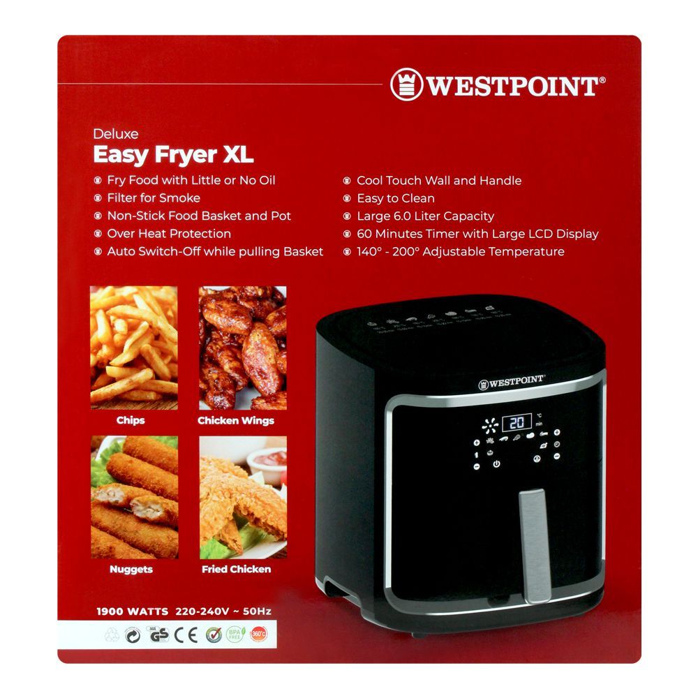 West Point Deluxe Air Fryer, 1900W, WF-5257, Microwave & Oven, Westpoint, Chase Value