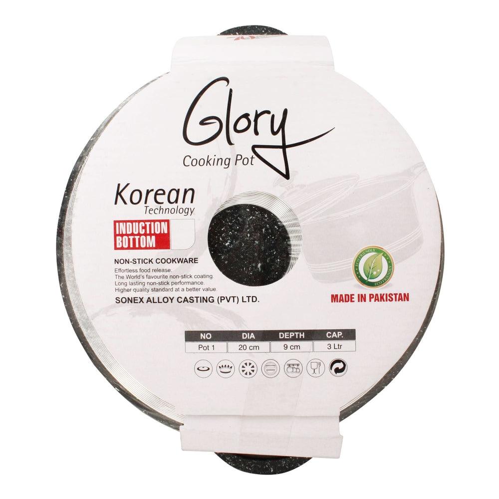 Sonex Soft Touch Knob Glory Pot 20cm, Black And Brown, 53122, Cookware & Pans, Sonex, Chase Value