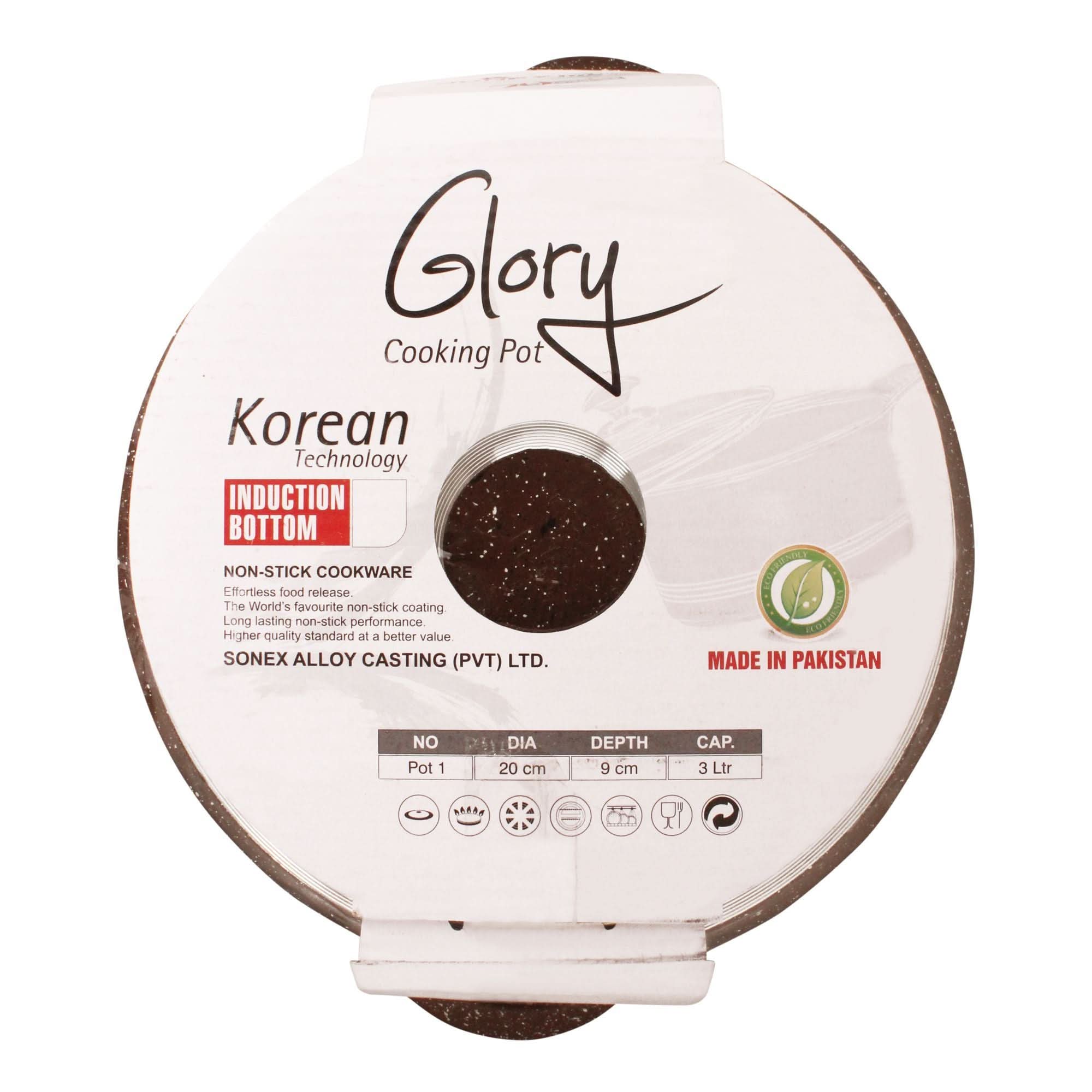 Sonex Soft Touch Knob Glory Pot 20cm, Black And Brown, 53122, Cookware & Pans, Sonex, Chase Value