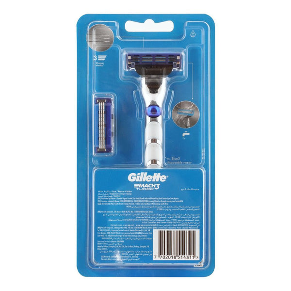 Gillette Mach 3 Turbo 3D Razor + Cartriges 2-Pack, After Shaves, Gillette, Chase Value