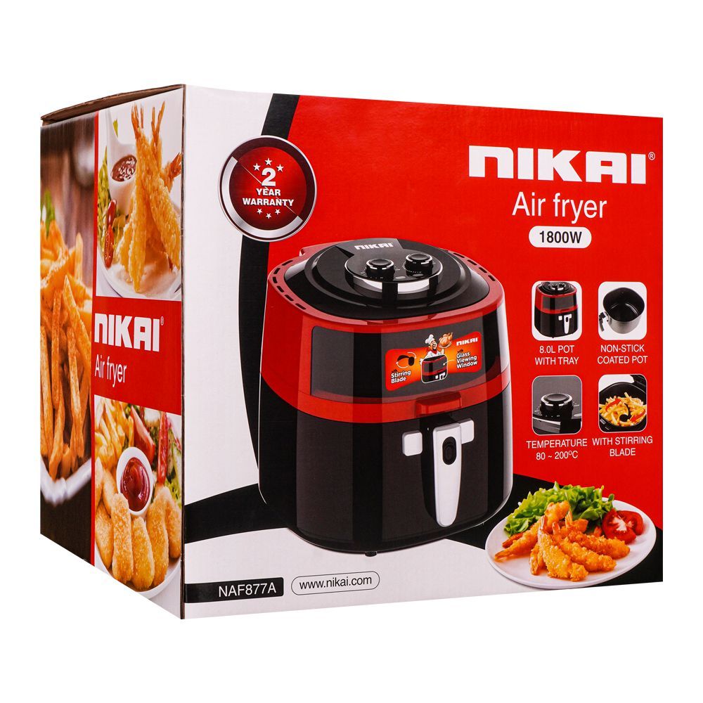 Nikai Air Fryer, 8L, 1800W, NAF-877A, Air Fryer, Nikai, Chase Value