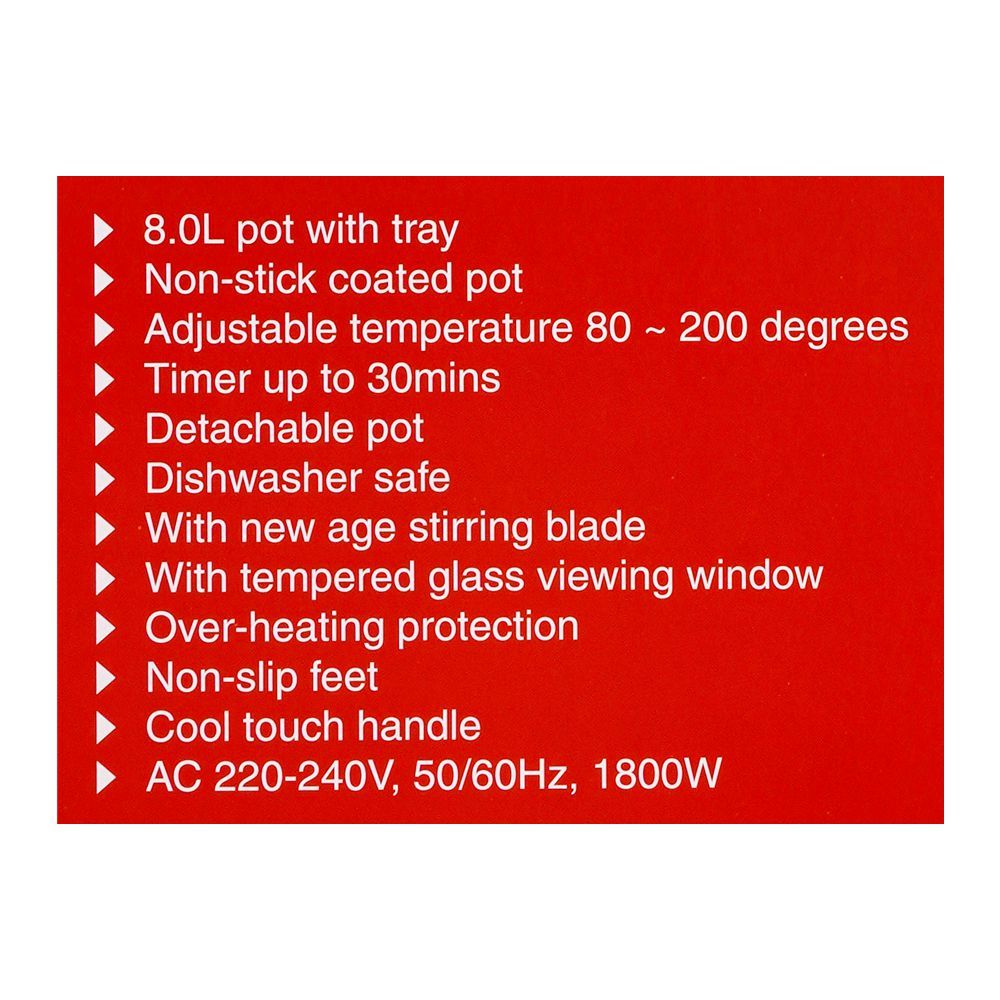 Nikai Air Fryer, 8L, 1800W, NAF-877A, Air Fryer, Nikai, Chase Value