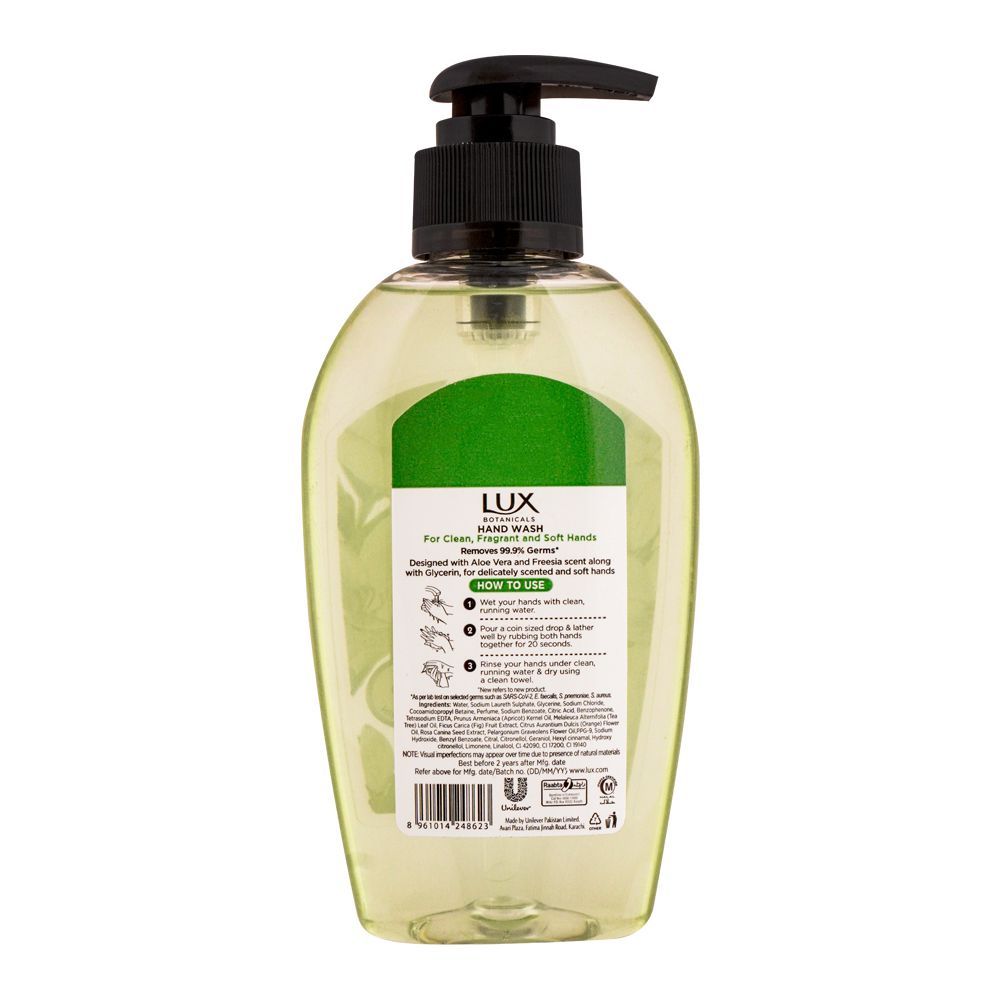 Lux Botanicals Freesia & Aloe Vera Scent Hand Wash, 220Ml, Hand Wash, Lux, Chase Value
