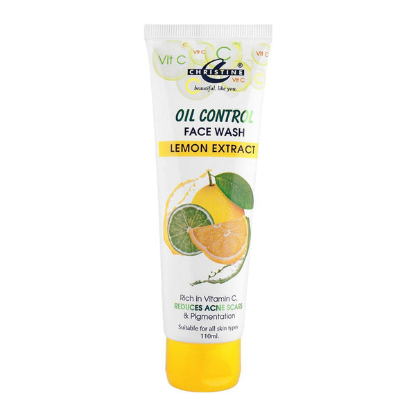 Christine Lemon Extract Oil Control Face Wash, Reduces Acne Scars, 110ml, Face Washes, Christine, Chase Value
