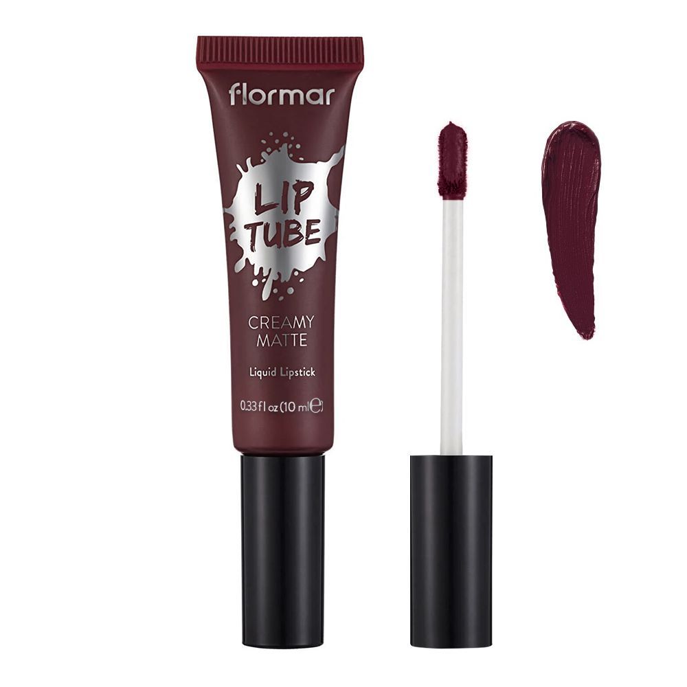 Flormar Creamy Matt Lip Tube Liquid Lipstick, 11, Deep Bordeaux, Liquid Lipstick, Flormar, Chase Value