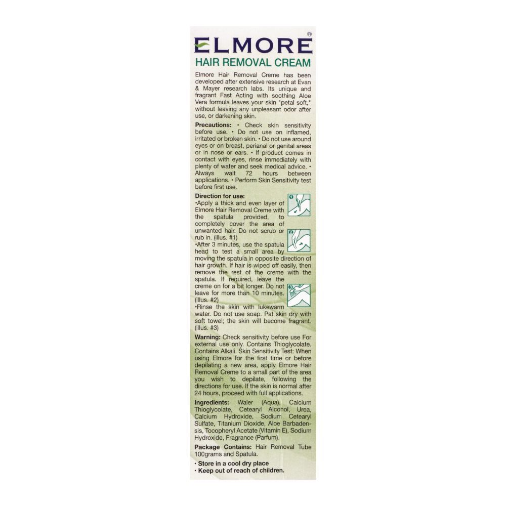 Elmore Quick & Gentle Soft & Smooth Chamomile Fragrance Sensitve Skin Hair Removal Cream, 100g, Hair Removal, Elmore, Chase Value
