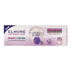 Elmore Quick & Gentle Soft & Smooth Lavender Fragrance Dry Skin Hair Removal Cream, 100g