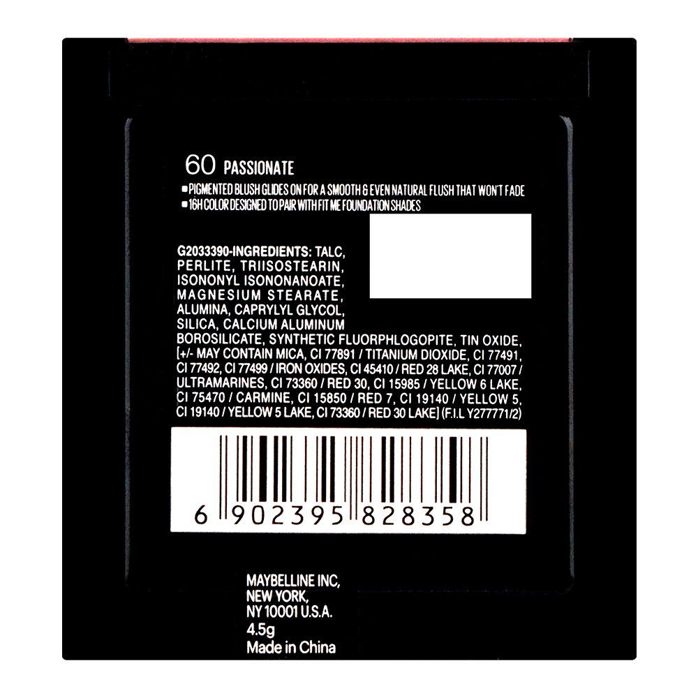 Maybelline New York Fit Me Mono Blush, 16 Hr Long Lasting Wear, 60, Passionate, Blush, Maybelline, Chase Value