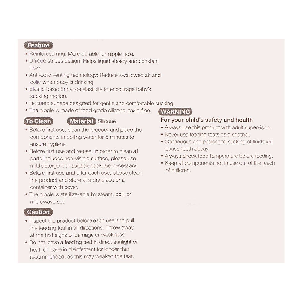 Farlin Crystal Clear Anti-Colic Wide Neck Silicone Nipple Set, 6m+, 2-Pack, AC-22005-L, Infants Accessories, Farlin, Chase Value