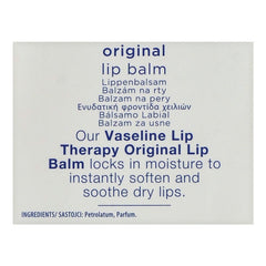 Vaseline Lip Therapy Original Lip Balm, 10g, Creams & Lotions, Vaseline, Chase Value