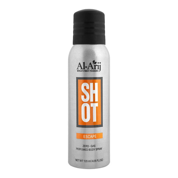 Al-Arij Shot Escape Zero-Gas Perfumed Body Spray, 120Ml, Men Perfumes, Al Arij, Chase Value