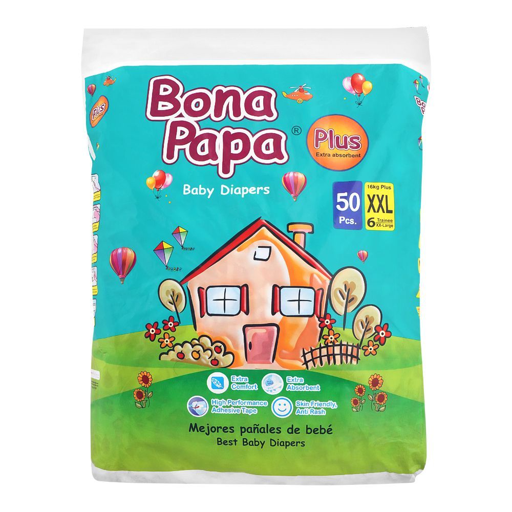 Bona Papa Plus Baby Diapers, XXL, No. 6, 16kg+, 50-Pack, Diapers & Wipes, Bona Papa, Chase Value