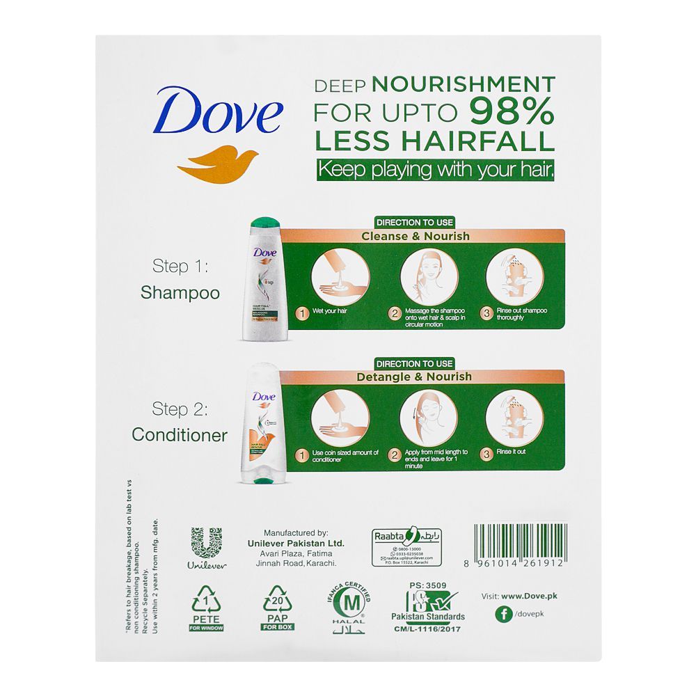 Dove Hairfall Rescue Shampoo & Conditioner - Promo Pack, Shampoo & Conditioner, Dove, Chase Value