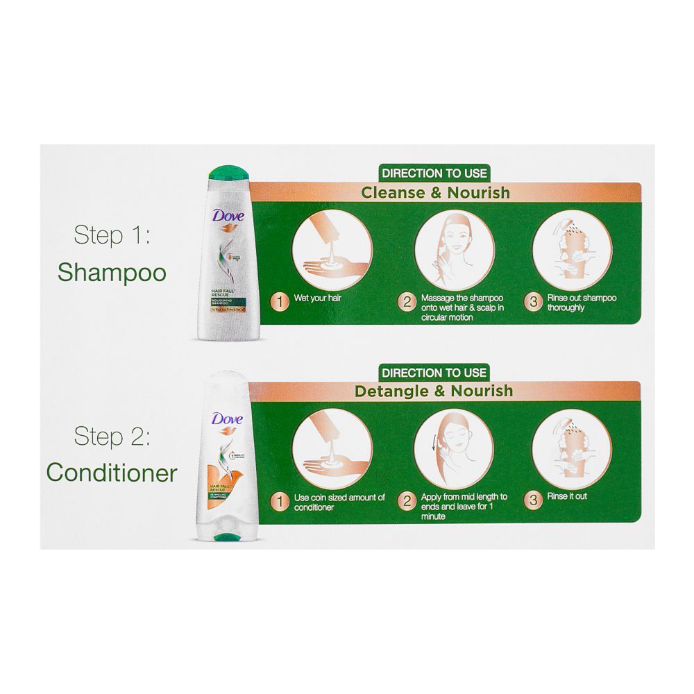 Dove Hairfall Rescue Shampoo & Conditioner - Promo Pack, Shampoo & Conditioner, Dove, Chase Value