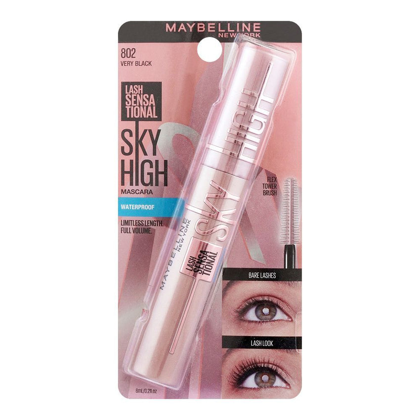 Maybelline Lash Sensational Sky High Waterproof Mascara, 02, Very Black, 6ml, Mascara, Maybelline, Chase Value