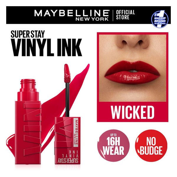 Maybelline New York Superstay Vinyl Ink Longwear Liquid Lipstick, 50, Wicked, Lipstick, Maybelline, Chase Value