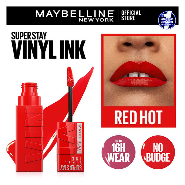 Maybelline New York Superstay Vinyl Ink Longwear Liquid Lipstick, 25, Red-Hot, Lipstick, Maybelline, Chase Value