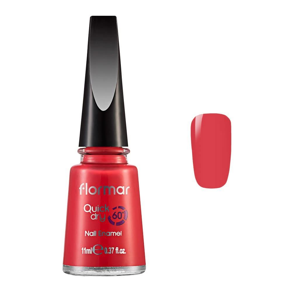 Flormar Quick Dry 60 Nail Enamel, Bright Coral, 11ml, QD03, Nails, Flormar, Chase Value
