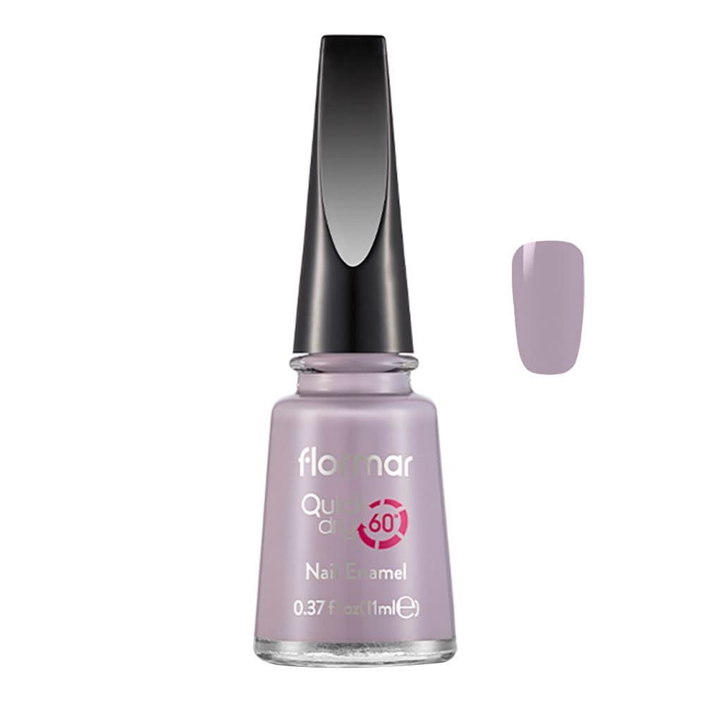 Flormar Quick Dry 60 Nail Enamel, Soft Lilac, 11ml, QD26, Nails, Flormar, Chase Value