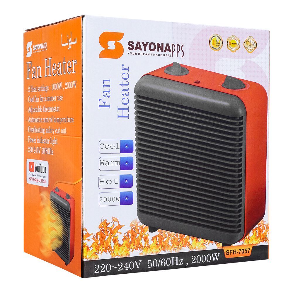 Sayona Fan Heater, 2000W, SFH-7057, Home & Lifestyle, Heater, Sayona, Chase Value