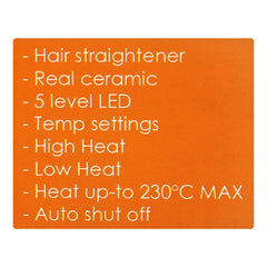 Sayona Real Ceramic Hair Straightener, 75W, 220-240V, Sy-9295