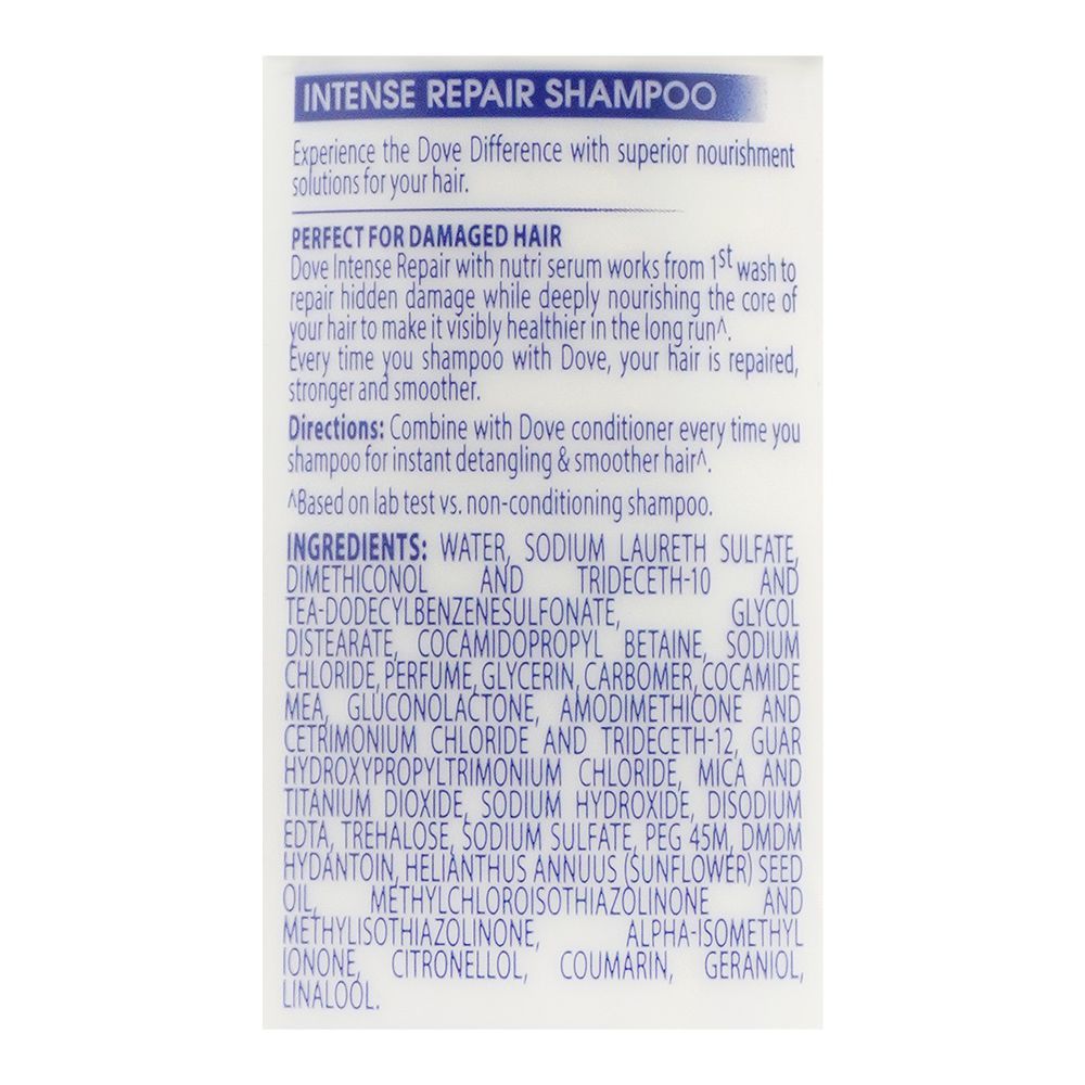 Dove Intense Repair Nourishing Shampoo, For Damaged Hair, 360ml, Shampoo & Conditioner, Dove, Chase Value