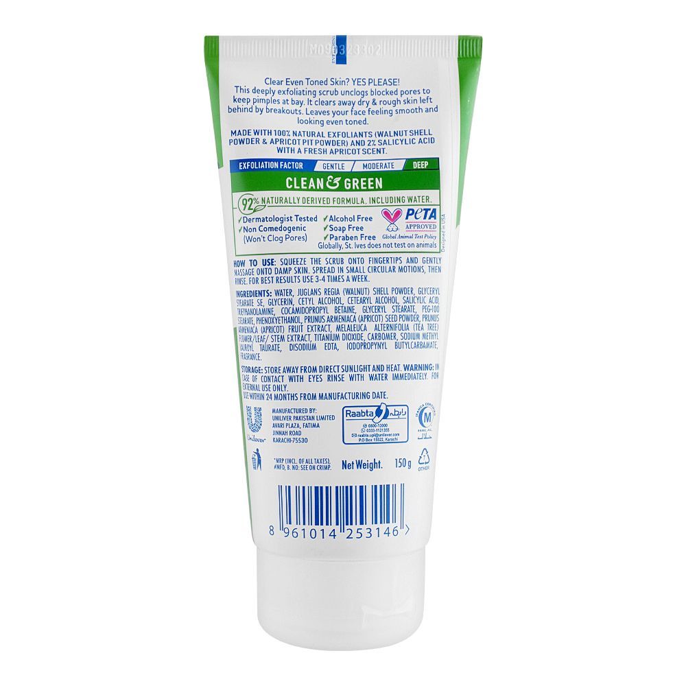 Stives Acne Clear Tea Tree & Walnut Face Scrub, 150g, Scrubs, STIVES, Chase Value