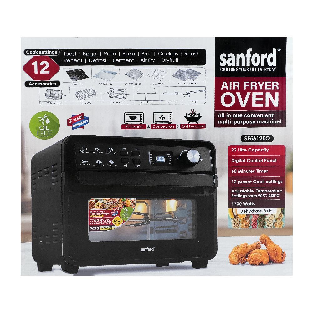 Sanford Air Fryer Oven, 1700W, 22 Liters, SF-5612, Air Fryer, Sanford, Chase Value