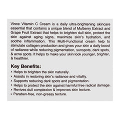 Vince Vitamin C Brightening Booster Cream, For All Skin Types, 50ml
