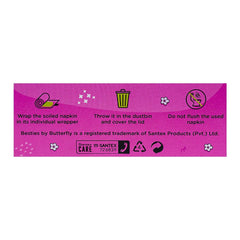 Butterfly Breathables Besties For Tweens Ultra-Thin Sanitary Napkins Regular, Suitable For 10-12 Years, 8-Pack