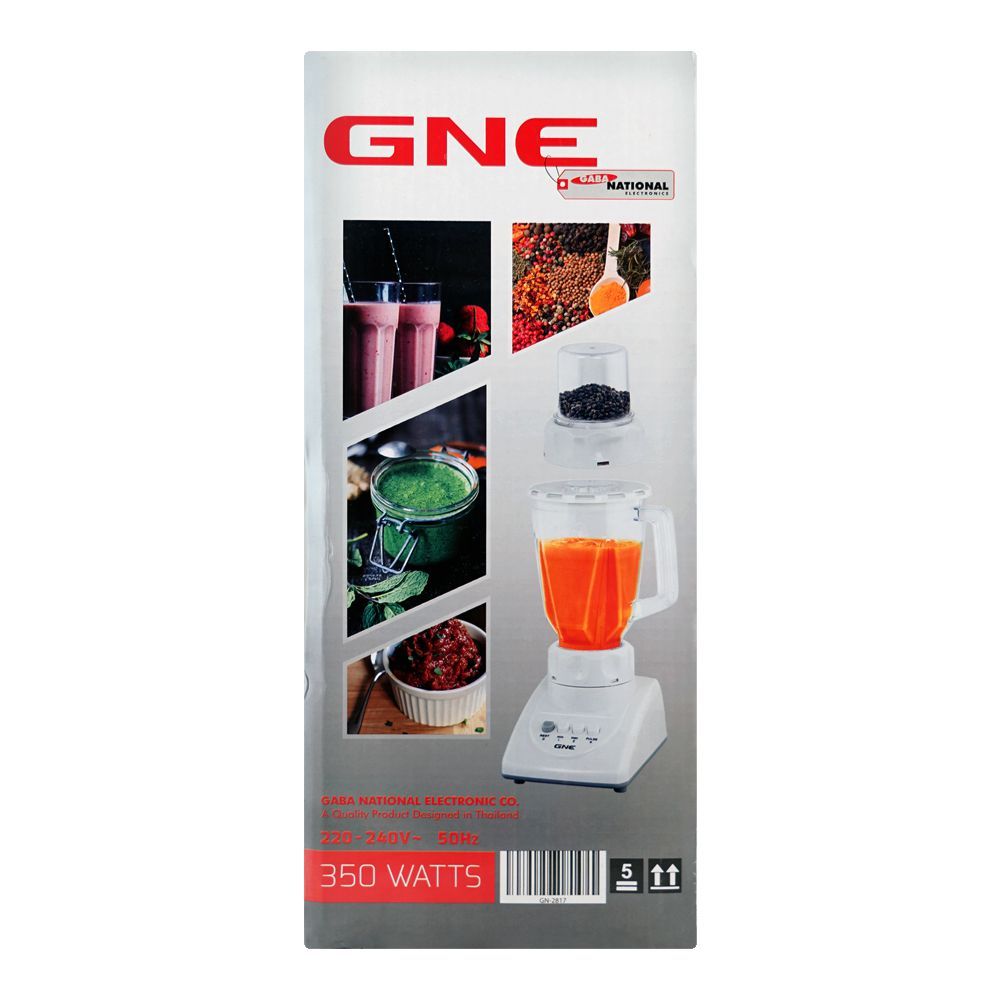 Gaba National 2-In-1 Blender & Grinder, 350W, GN-2817, Juicer Blender & Mixer, GNE, Chase Value