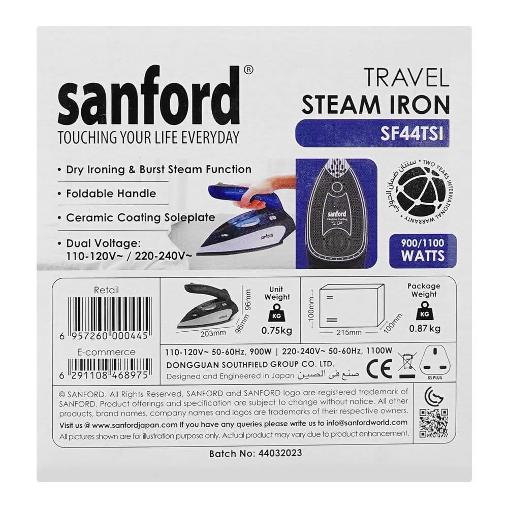 Sanford Travel Steam Iron, 900-1100W, SF-44TSI, Iron & Streamers, Sanford, Chase Value