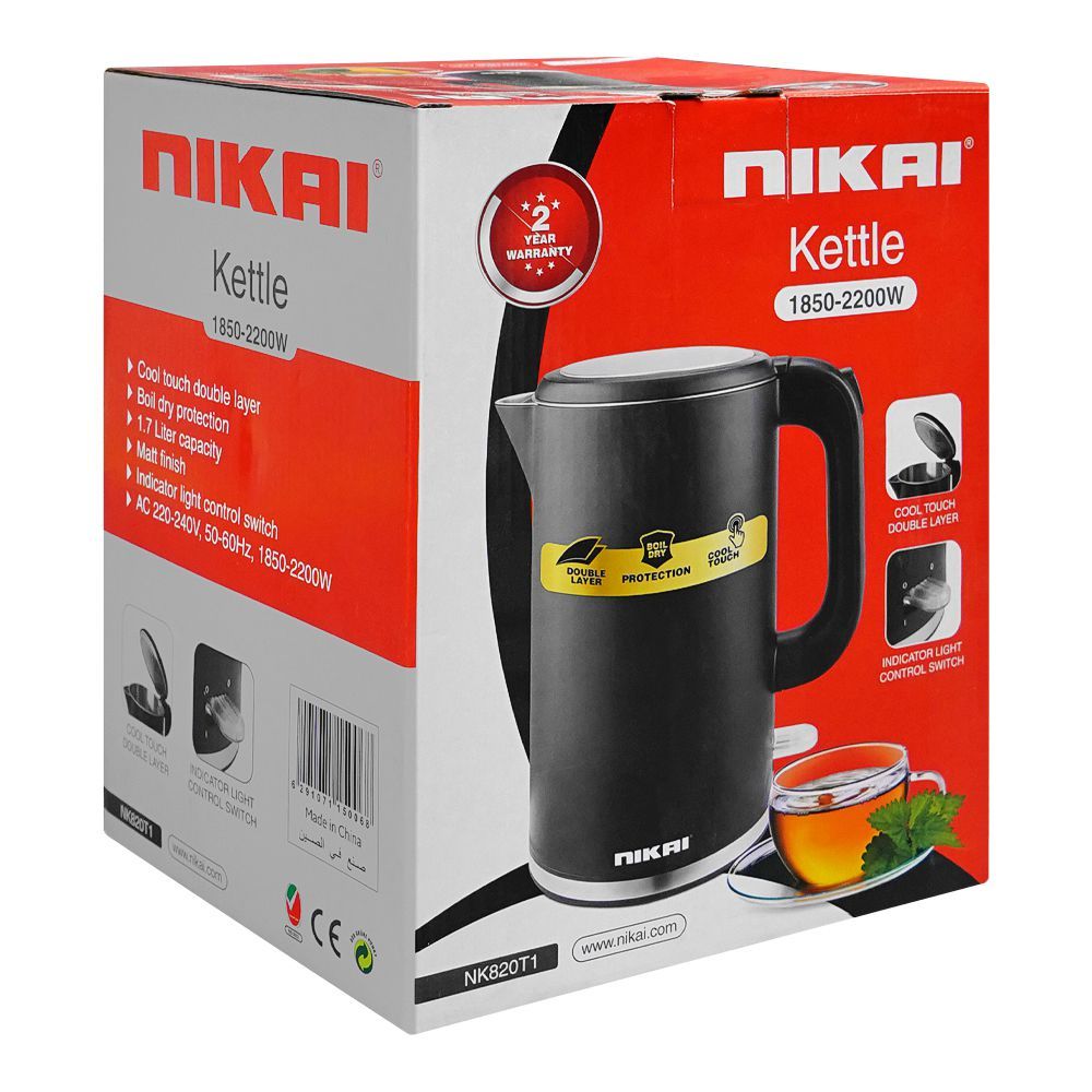 Nikai Kettle, 1.7 Liter, 1850-2200W, NK-820TI, Coffee Maker & Kettle, Nikai, Chase Value