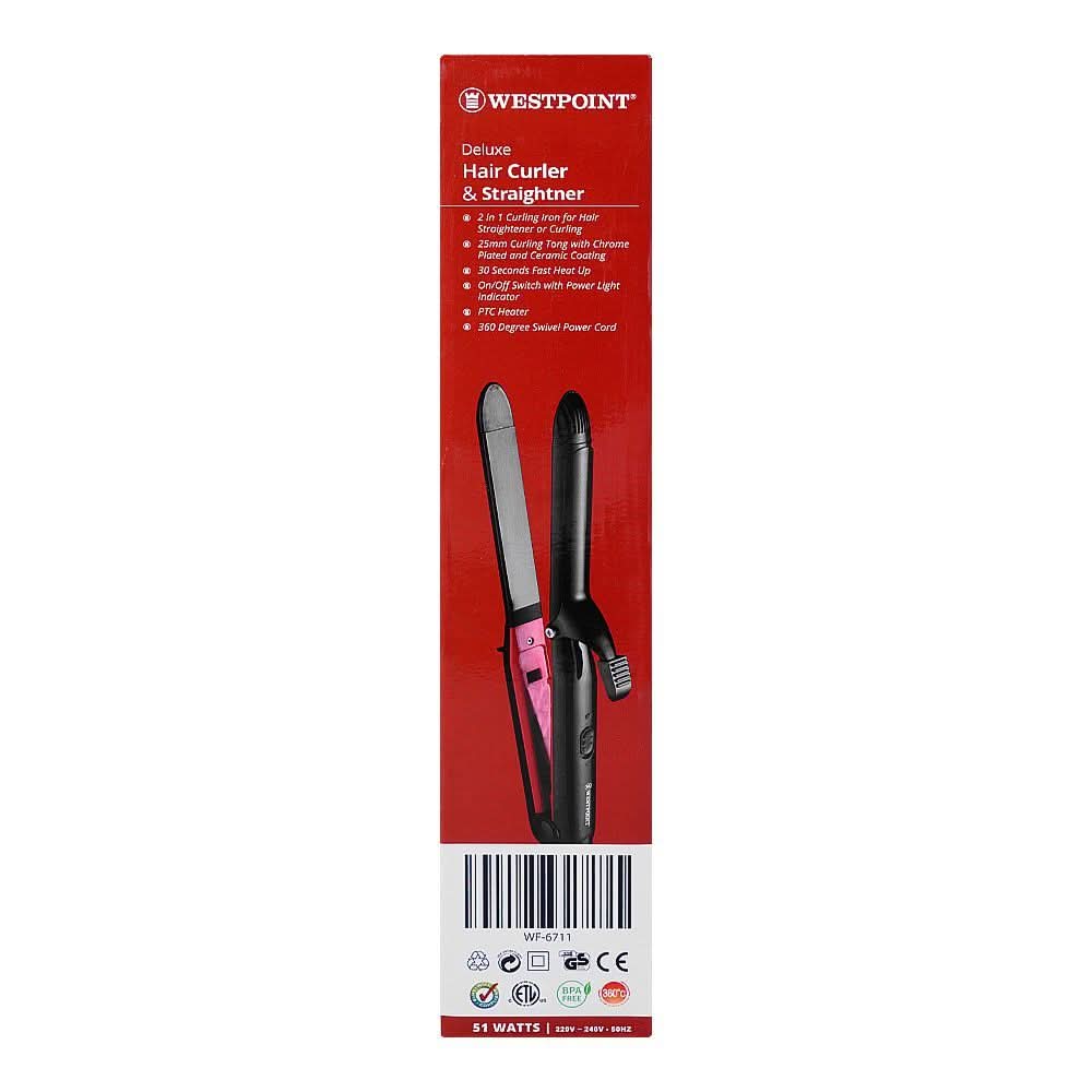 West Point Deluxe Hair Curler & Straightener, 51W, WF-6711, Straightener & Curler, Westpoint, Chase Value