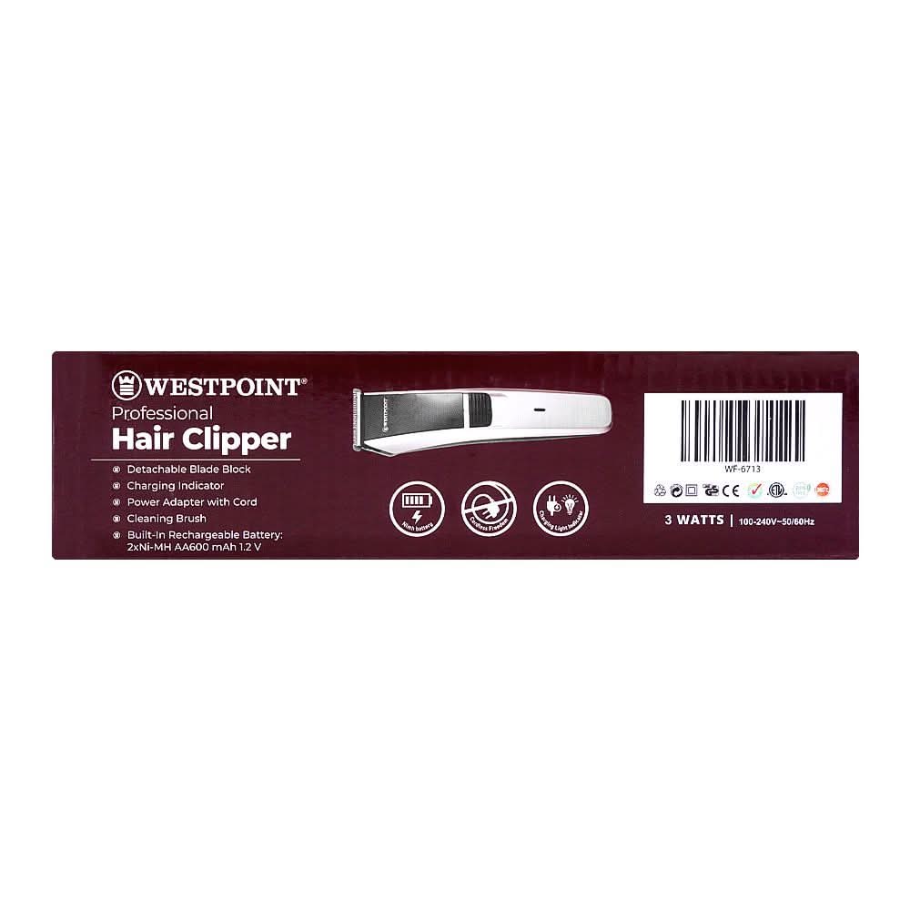 West Point Professional Hair Clipper, 100-240V, WF-6713, Shaver & Trimmers, Westpoint, Chase Value