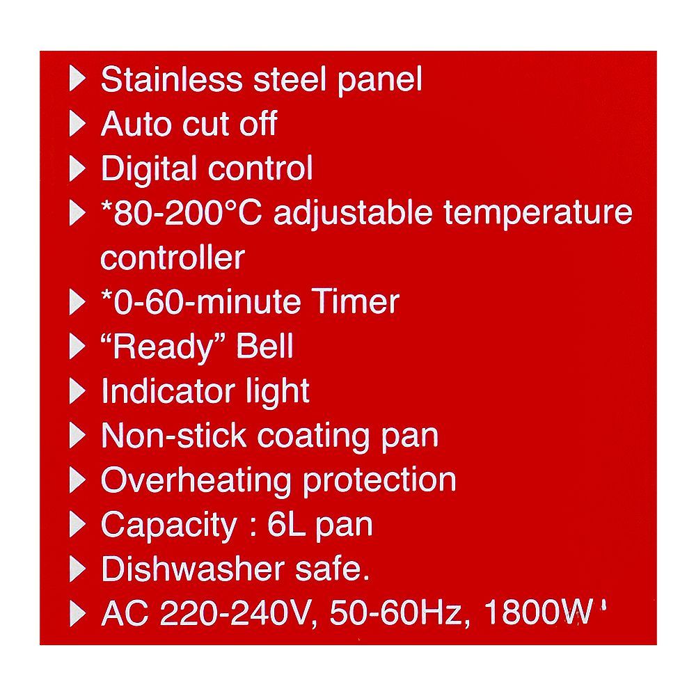 Nikai Air Fryer,6L, 1800W, NAF-688, Air Fryer, Nikai, Chase Value