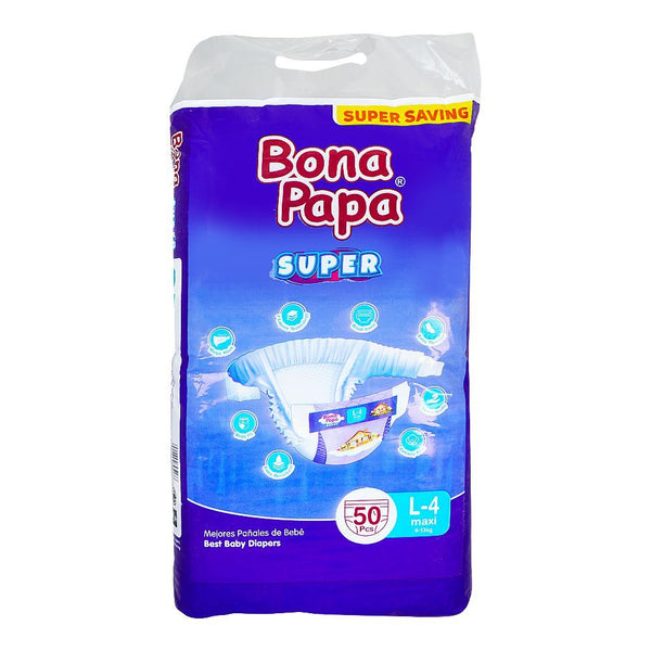 Bona Papa Super Baby Diapers Large 4 Maxi, 9-13 KG, 50-Pack
