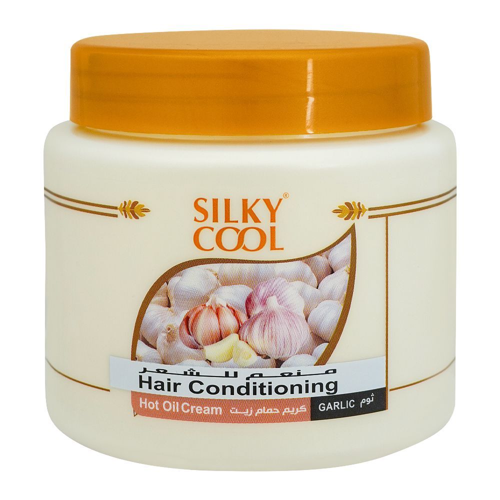 Silky Cool Garlic Hot Oil Cream Hair Conditioning, 500ml, Hair Treatments, Silky Cool, Chase Value