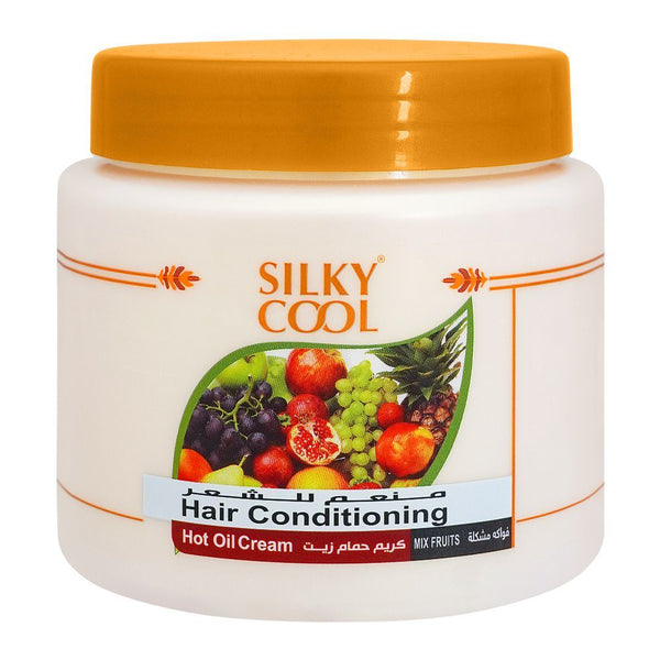 Silky Cool Mix Fruits Hot Oil Cream Hair Conditioning, 500ml, Hair Treatments, Silky Cool, Chase Value