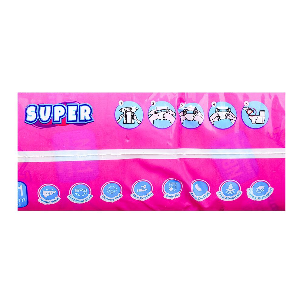 Bona Papa Super Baby Diapers, NB-1 New Born, Below 4 KG, 50-Pack, Diapers & Wipes, Bona Papa, Chase Value