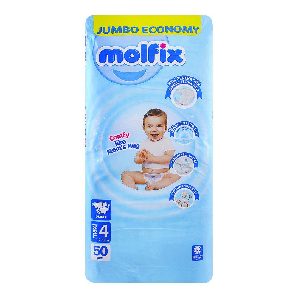 Molfix Diapers CC UV Maxi 50s Jumbo, Diapers & Wipes, Molfix, Chase Value