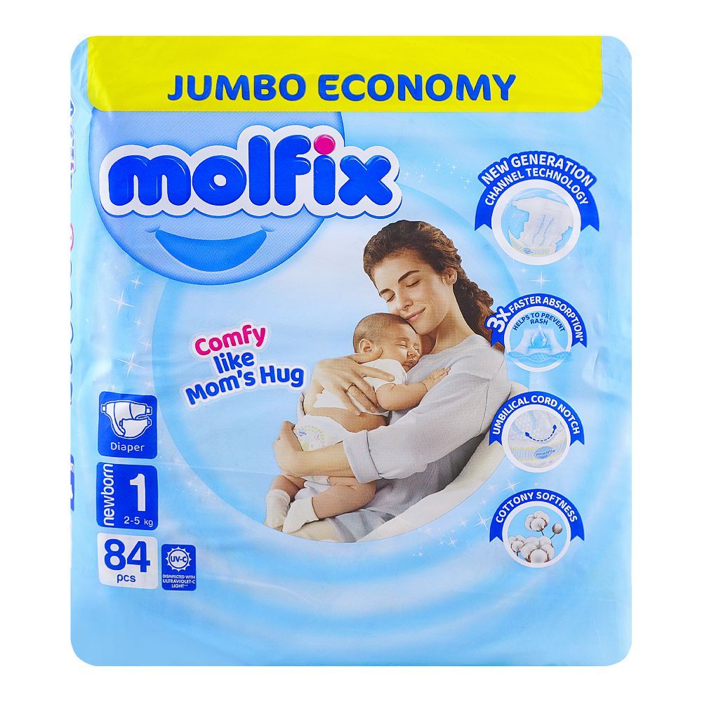 Molfix Diapers CC UV Newborn 84s Jumbo, Diapers & Wipes, Molfix, Chase Value