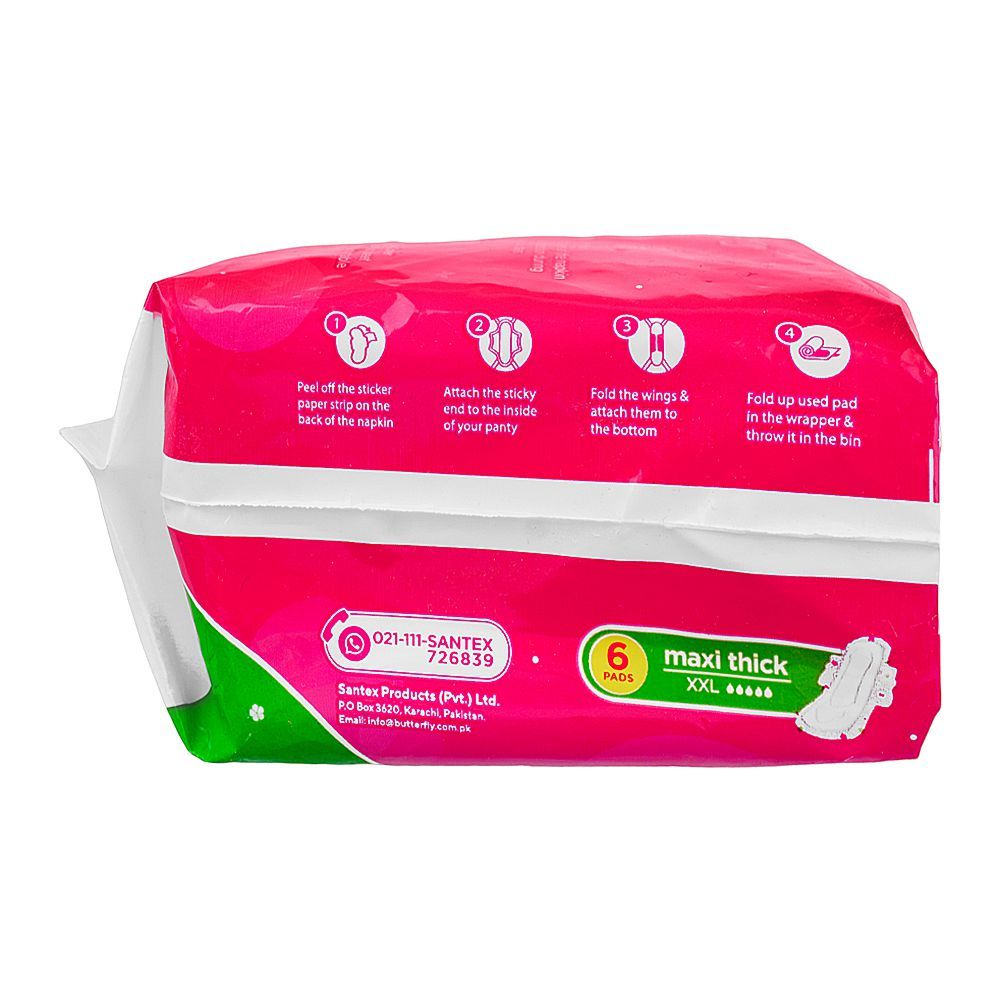 Butterfly S.Pads Maxi Big Saver 6 Pcs XXL, Sanitory Napkins, Butterfly, Chase Value