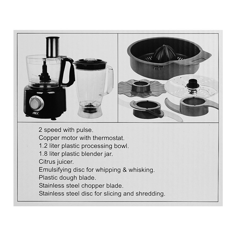 Anex Chopper Blender With Vegetable Cutter AG-3145, Chopper, Anex, Chase Value