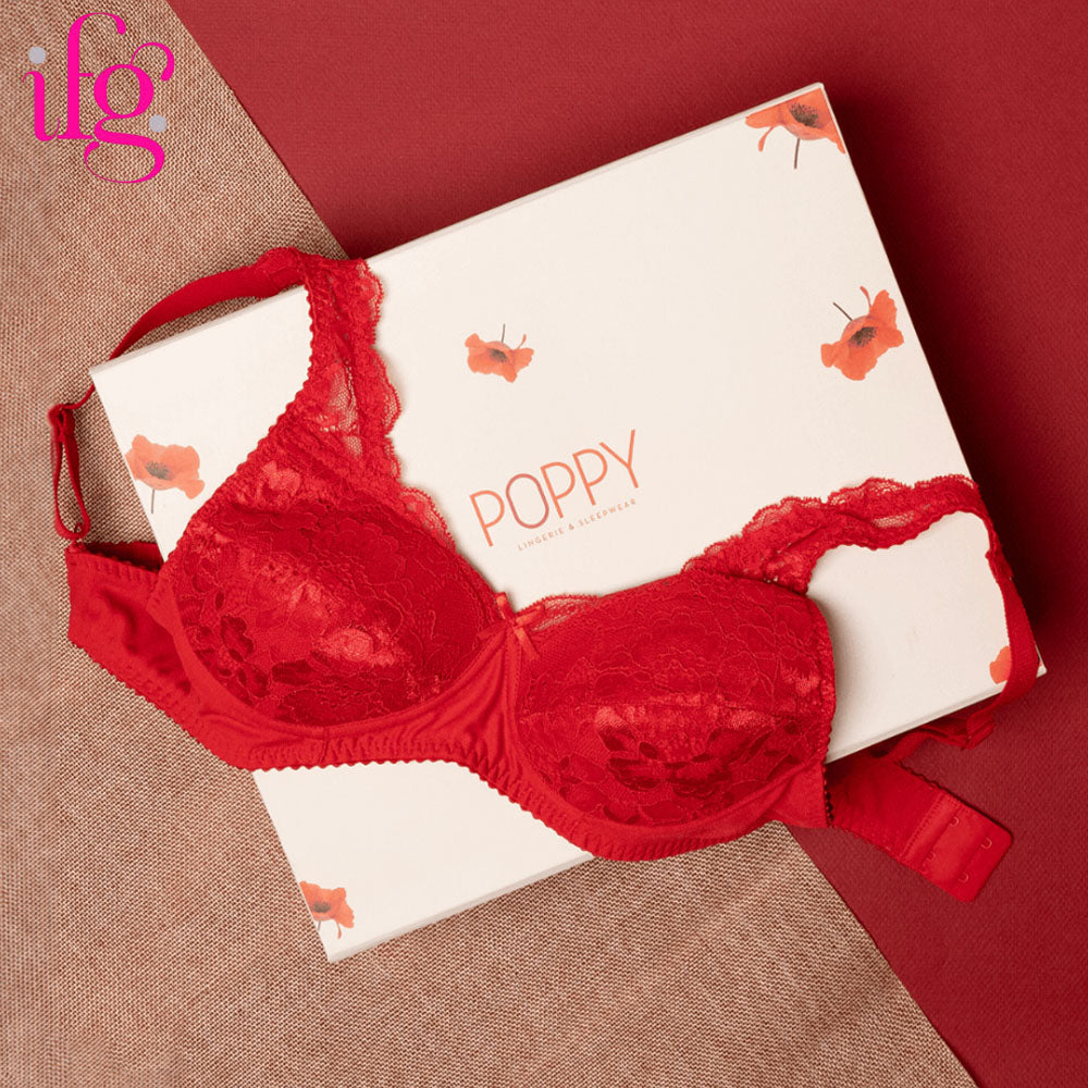 IFG Poppy Bra Blossom 003 Padded - Red, Women Bras, IFG, Chase Value