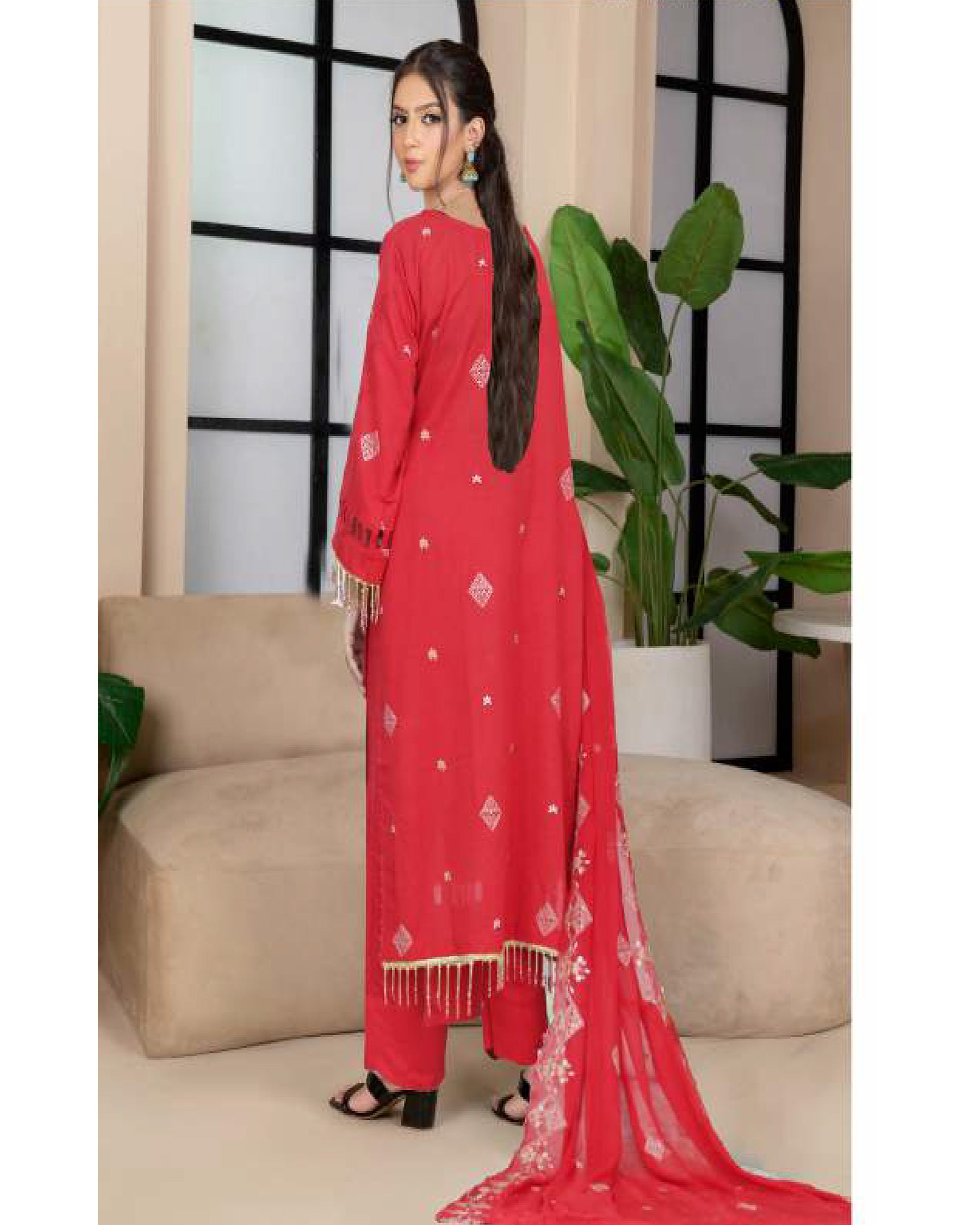 Noor Jahan Maha Noor Karandi Luxury Embroidered Suit with Dupatta - 12, Women, 3Pcs Shalwar Suit, Chase Value, Chase Value